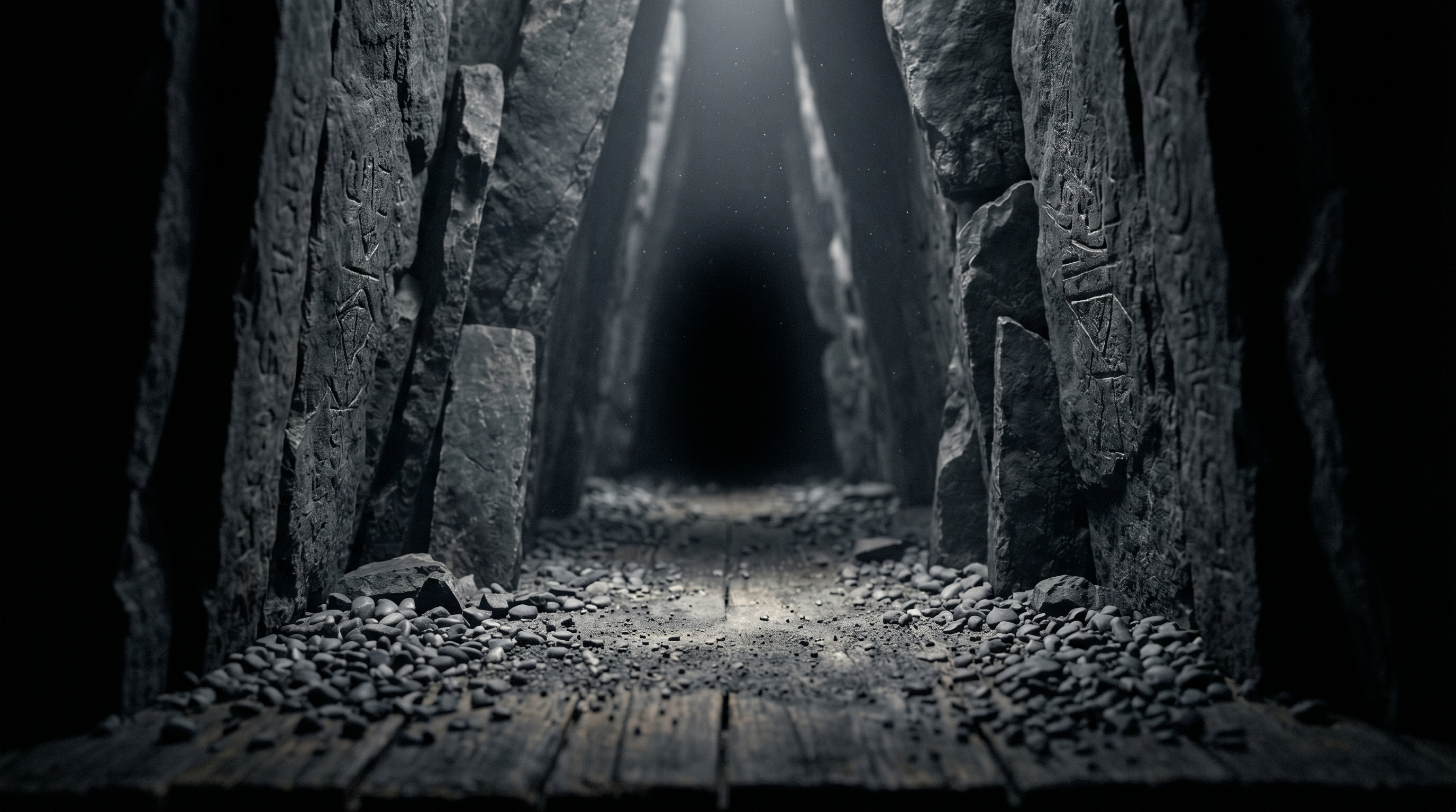 Carved stone corridor diorama